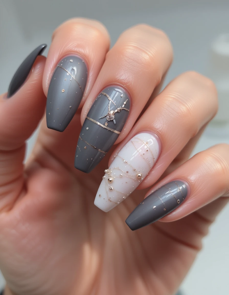 Matte + Gloss Combo nails