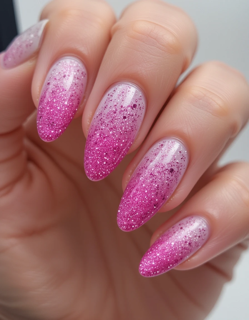 Glitter Gradient nails