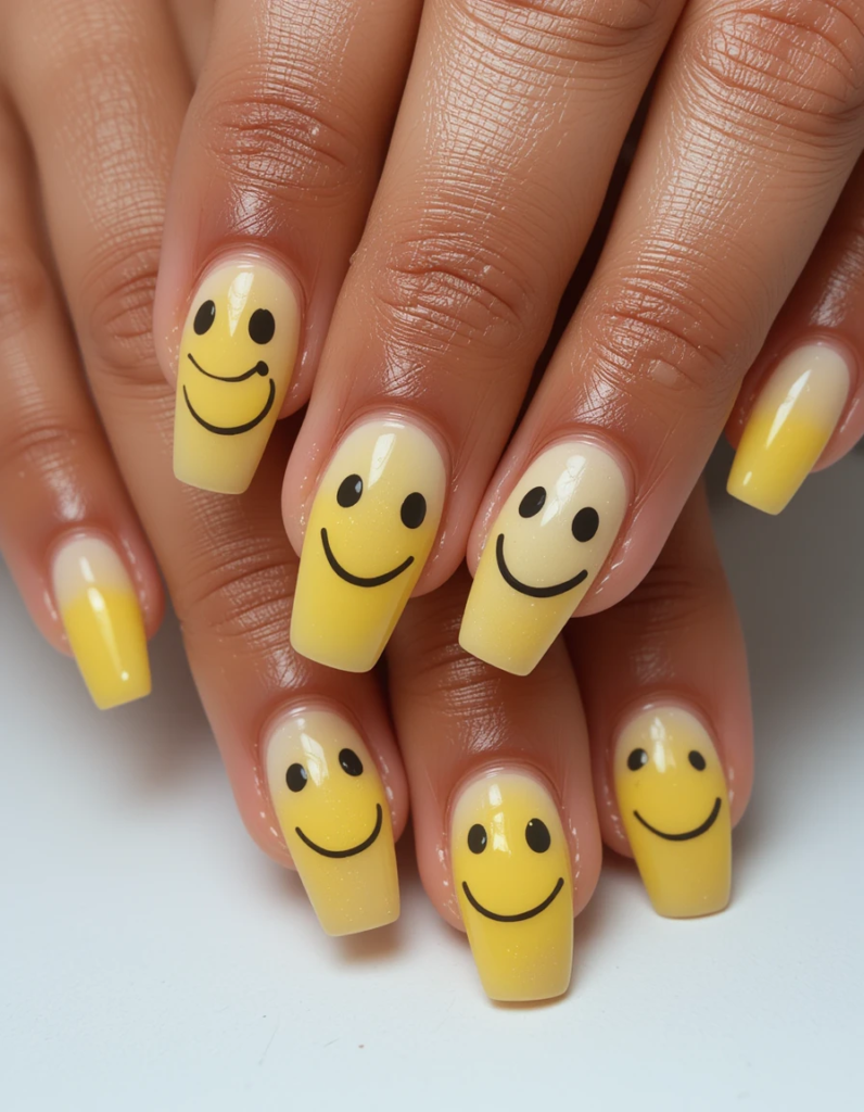 Smiley Faces nails