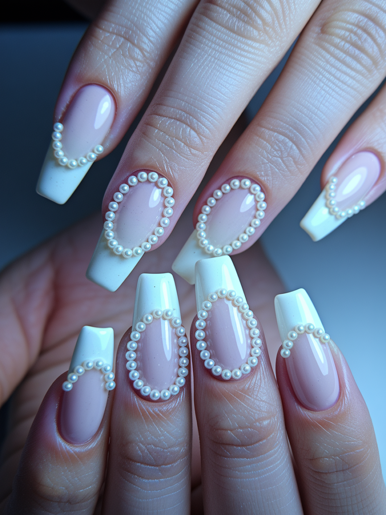 Pearl Embellishments nails