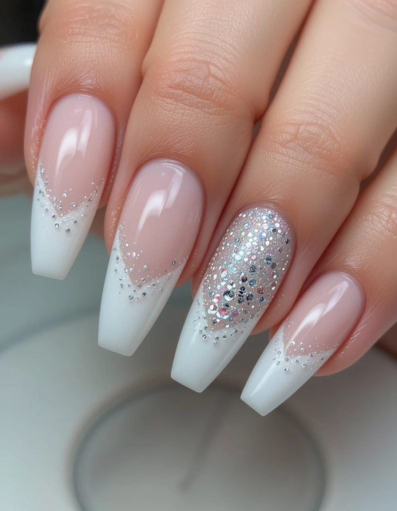 Frosted Tips nails 