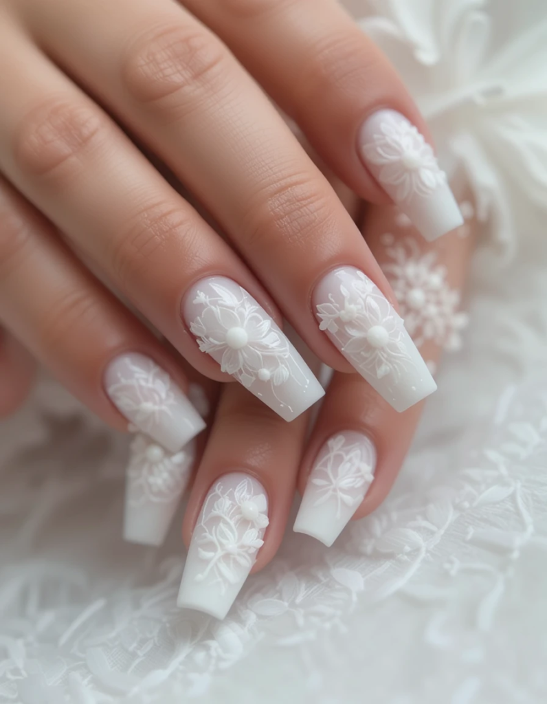 White-on-White Carving nails 