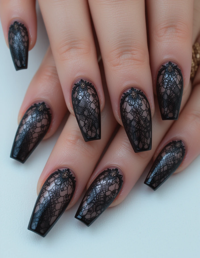 Black Lace nails