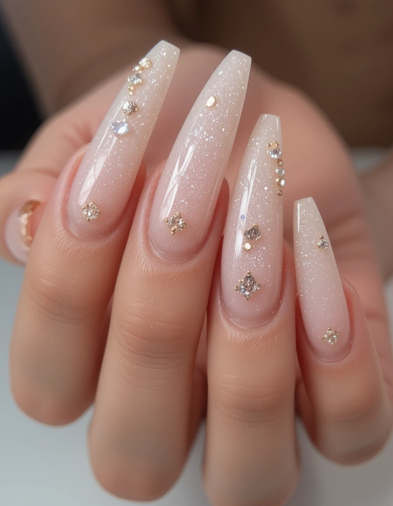 Diamond Nude nails 