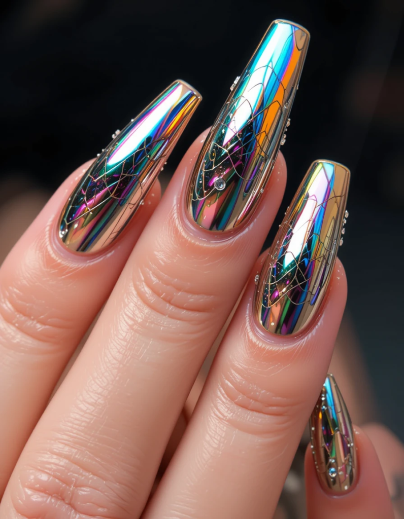 90s Chrome nails